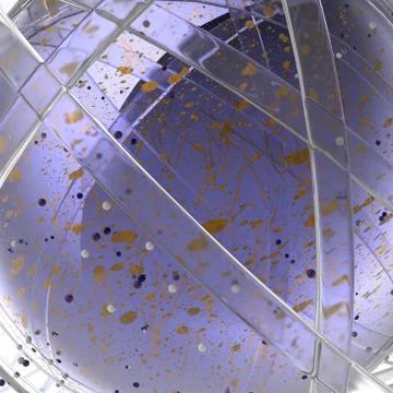 3d sphere of multicolored rings in cloud from multicolored drops Illustrazione stock