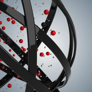 3d sphere of multicolored rings in cloud from multicolored drops Stock Illustration