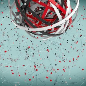 3d sphere of multicolored rings in cloud from multicolored drops Stock Illustration