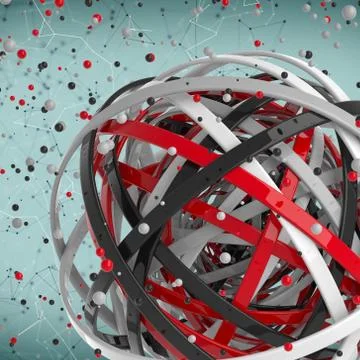 3d sphere of multicolored rings in cloud from multicolored drops Stock Illustration