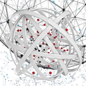 3d sphere of multicolored rings in cloud from multicolored drops Stock Illustration