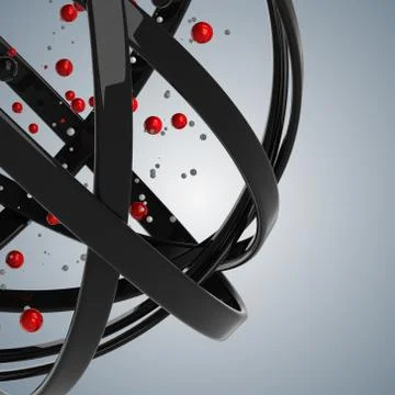 3d sphere of multicolored rings in cloud from multicolored drops Illustrazione stock