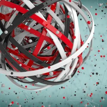 3d sphere of multicolored rings in cloud from multicolored drops Stock Illustration