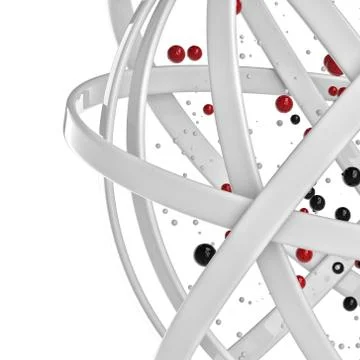 3d sphere of multicolored rings in cloud from multicolored drops Illustrazione stock