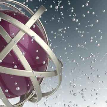 3d sphere of multicolored rings in cloud from multicolored drops Illustrazione stock