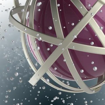 3d sphere of multicolored rings in cloud from multicolored drops Illustration