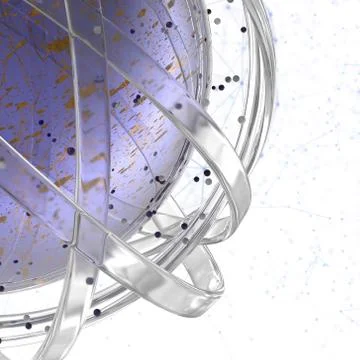 3d sphere of multicolored rings in cloud from multicolored drops Illustrazione stock