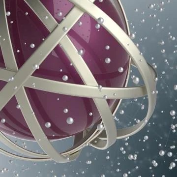 3d sphere of multicolored rings in cloud from multicolored drops Stock Illustration