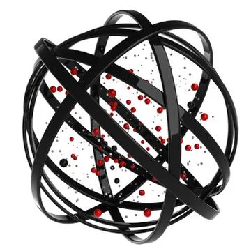 3d sphere of multicolored rings in cloud from multicolored drops Stock Illustration