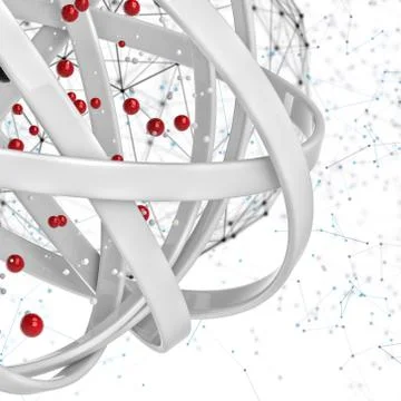 3d sphere of multicolored rings in cloud from multicolored drops Illustrazione stock