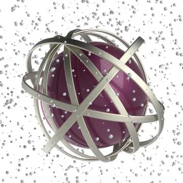 3d sphere of multicolored rings in cloud from multicolored drops Illustrazione stock