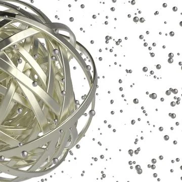 3d sphere of multicolored rings in cloud from multicolored drops Illustrazione stock