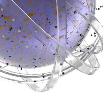 3d sphere of multicolored rings in cloud from multicolored drops Stock Illustration