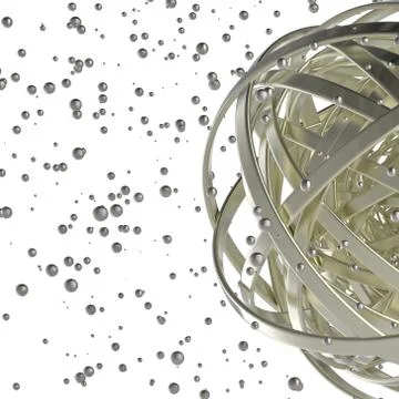 3d sphere of multicolored rings in cloud from multicolored drops Illustrazione stock