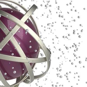 3d sphere of multicolored rings in cloud from multicolored drops Stock Illustration