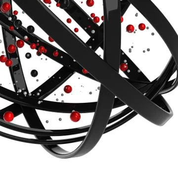3d sphere of multicolored rings in cloud from multicolored drops Illustrazione stock