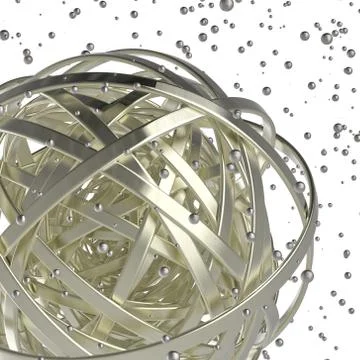 3d sphere of multicolored rings in cloud from multicolored drops Stock Illustration