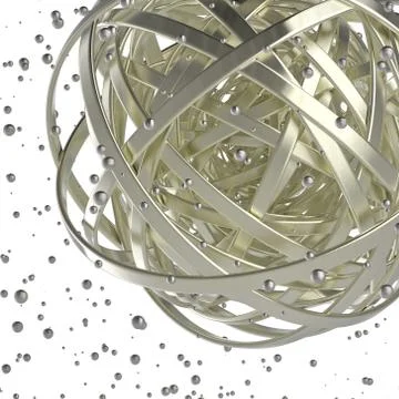 3d sphere of multicolored rings in cloud from multicolored drops Illustrazione stock