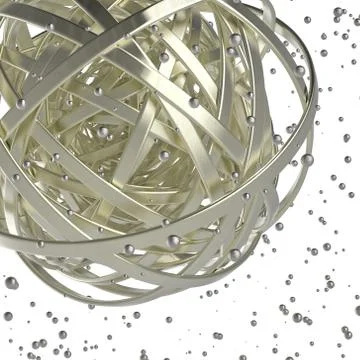 3d sphere of multicolored rings in cloud from multicolored drops Illustrazione stock