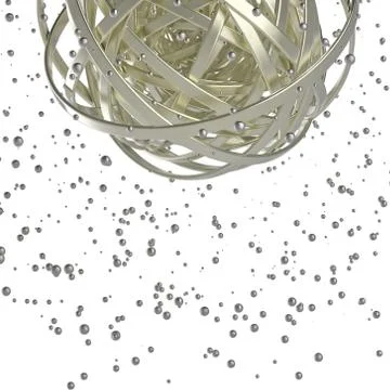 3d sphere of multicolored rings in cloud from multicolored drops Illustrazione stock