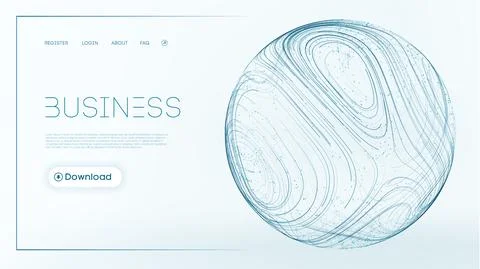 3d sphere network connection. Liquid flow vector illustration. Business Ilustración de archivo