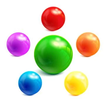 3d Sphere object in multicolor on white Stock Illustration