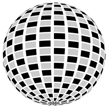 3d sphere orb with textured grayscale surface on white. Abstract 3d object Stock Illustration