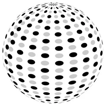 3d sphere orb with textured grayscale surface on white. Abstract 3d object Stock Illustration