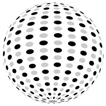 3d sphere orb with textured grayscale surface on white. Abstract 3d object Stock Illustration