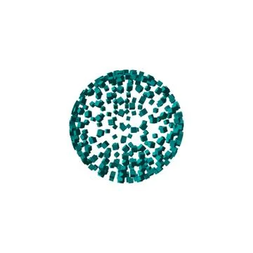 3d Sphere from particles. Isolated on white background.Vector illustration. Stockillustratie