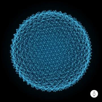 3d sphere with prickles. Abstract geometric object Stock Illustration