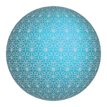 3D sphere with seamless geometric line pattern mapped across the surface Stock Illustration