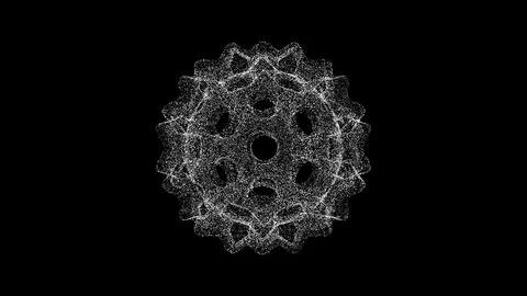 3D sphere with spikes on black background. Object dissolved white flickerin.. Illustrazione stock