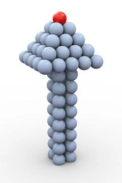 3d sphere upward pyramid arrow Illustrazione stock