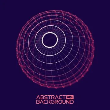 3d sphere vector illustration. Vector mesh object. Technology abstract 스톡 일러스트