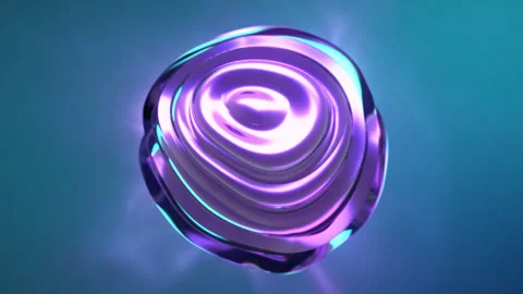 3D sphere with waving surface create shifting light reflections Video stock 323121043