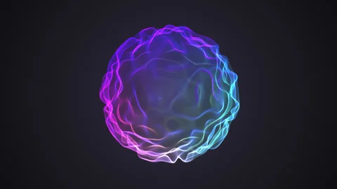 3D sphere with wavy pixelated surface on black background Stock Footage 258329028