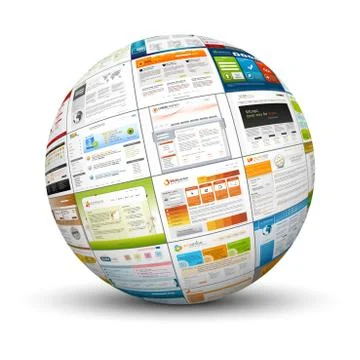 3D Sphere with Web Design Template Texture 库存插图
