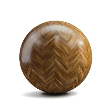 3d sphere with wood floor pattern material Stock Illustration