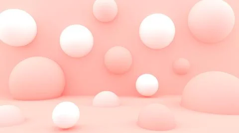 3d spheres background. Abstract 3d balls wallpaper. Circles. Geometric shapes. Stock Illustration