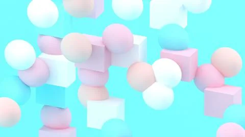 3d spheres background. Abstract wallpaper. Geometric 3d ball shapes. Stock-Illustration
