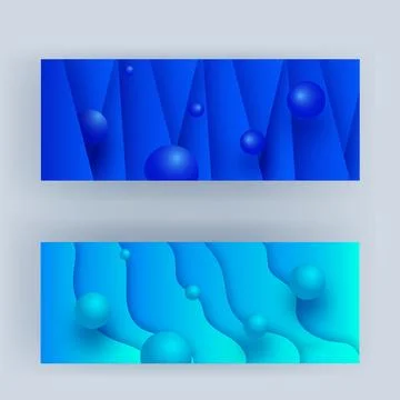 3d spheres decorated on blue wavy pattern and paper texture background. Illustrazione stock