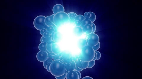 3d spheres flying on white background and are attracted to big ball. Stock Footage 267428661