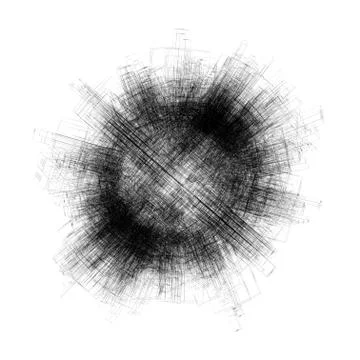 3d spheric object with black wire-frame lines Stock Illustration