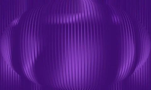 3D Spherical Abstract Purple Background with Metallic Ribbed Texture and Gr.. Stock Illustration