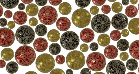 3d spherical illustration and pattern of celebration, abstract background ill Stock Illustration