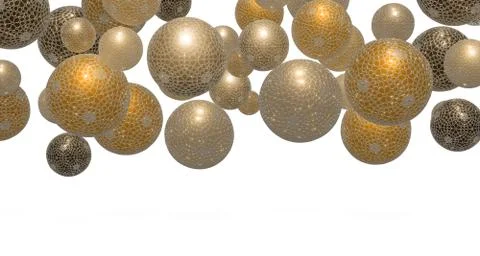3d spherical illustration and pattern of celebration, abstract background ill 스톡 일러스트