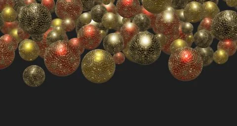 3d spherical illustration and pattern of celebration, abstract background ill Stock Illustration