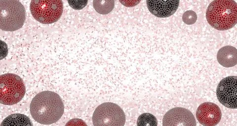 3d spherical illustration and pattern of celebration, abstract background ill Illustrazione stock