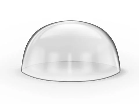 3D Spherical Laboratory Or Exhibition Glass Dome Stock Illustration